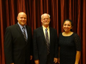 Aureus Medical employees Matt N. (L) and Olivia A. (R) with Medical Laboratory Employee of the Year, Frank H.